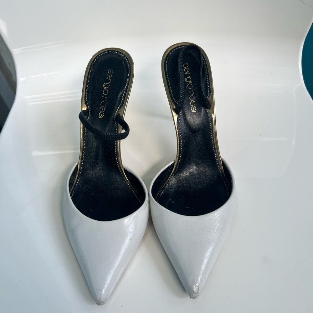 Sergio Rossi white mules 36